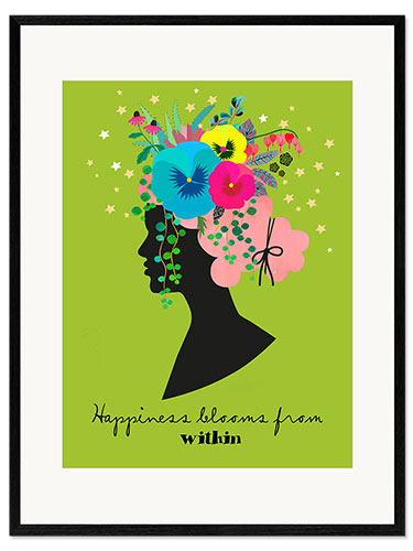 Impresión de arte enmarcada Happiness blooms from within