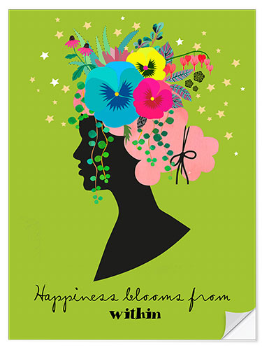 Naklejka na ścianę Happiness blooms from within