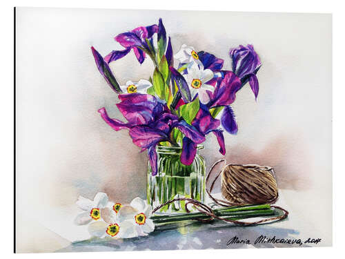 Tableau en aluminium Iris bouquet