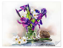 Wall sticker Iris bouquet