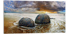 Gallery print Moeraki Boulders, South Island, New Zealand, Oceania