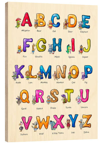 Print på træ English ABC for Children