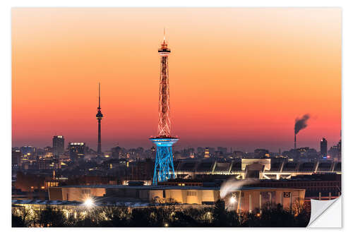 Självhäftande poster Berlin Skyline