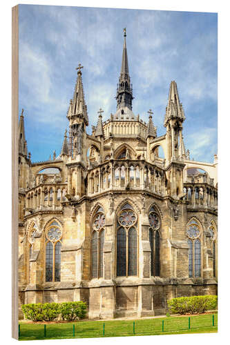 Holzbild Altkatholische Kathedrale im gotischen Stil, Kathedrale Notre-Dame de Reims