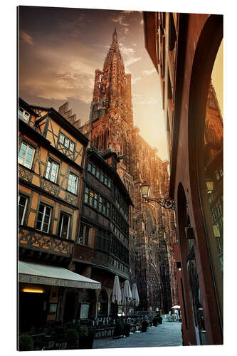 Gallery print Sunrise over cathedral Notre Dame de Strasbourg