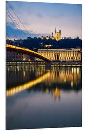 Aluminiumtavla Vertical view of Saone river at Lyon