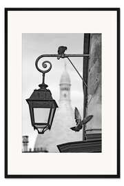 Gerahmter Kunstdruck Montmartre-Tauben mit Sacre Coeur