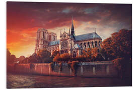 Acrylic print Sunset at Notre Dame in Paris