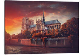 Gallery print Sunset at Notre Dame in Paris