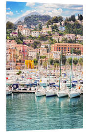 Foam board print Colourful Houses and Yachts in Menton