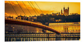 PVC-tavla Saone river at sunset,Lyon, France.