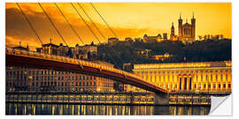 Naklejka na ścianę Saone river at sunset,Lyon, France.