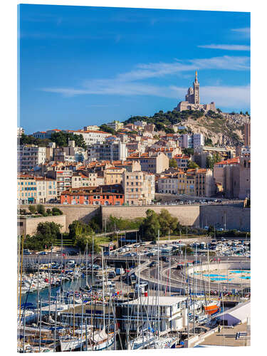 Acrylic print basilica of Notre Dame de la Garde, Marseille