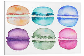 Aluminiumsbilde Watercolor Macaroons