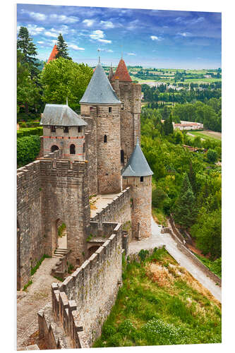 PVC print Fortress Carcassonne in France, Languedoc