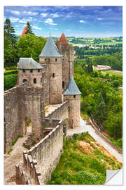 Wandsticker Die Festung Carcassonne in Frankreich, Languedoc