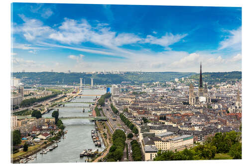 Acrylic print Panoramic aerial view of Rouen