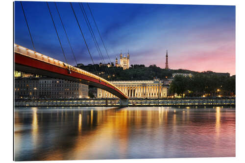 Gallery print View of Saone river at sunset,Lyon, France