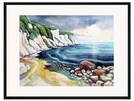 Gerahmter Kunstdruck Steilküste auf Rügen