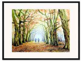 Gerahmter Kunstdruck Hainbuchenallee