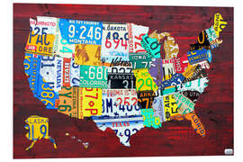 Bilde på skumplate License Plate Map of the USA