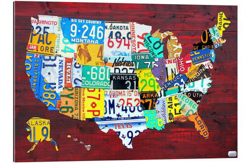 Gallery print License Plate Map of the USA