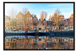Gerahmter Kunstdruck Amsterdam Morgen Reflexionen
