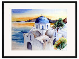 Gerahmter Kunstdruck Griechische Kapelle