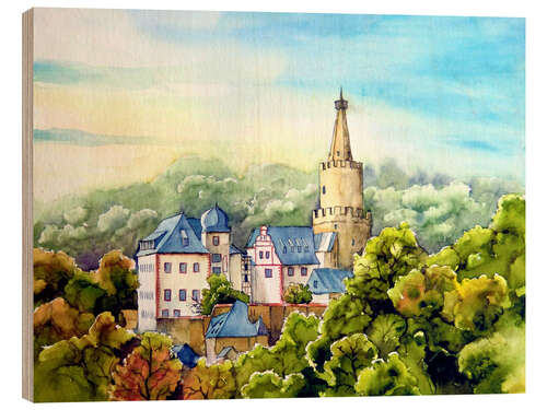 Hout print Osterburg in Weida