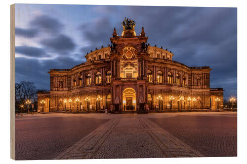 Quadro de madeira Semper Opera Dresden Germany