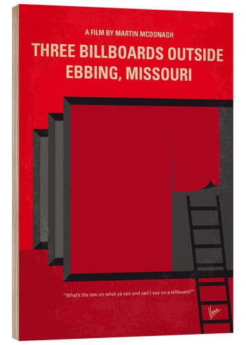 Quadro de madeira Three Billboards Outside Ebbing, Missouri