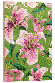 Wood print Tiger Lily