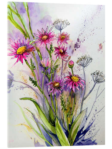 Acrylic print Bunte Margeriten