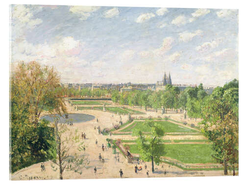 Tableau en verre acrylique Le Jardin des Tuileries, matinée de printemps