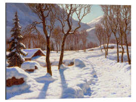 Magnettafel Winterszene in den Alpen