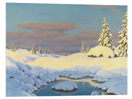 Foam board print winter landscape