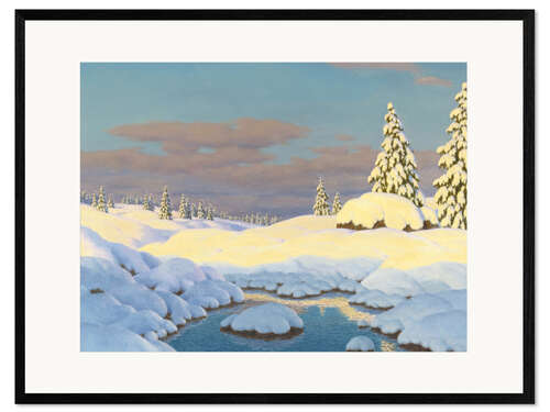 Inramat konsttryck winter landscape