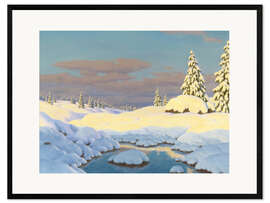 Framed art print winter landscape