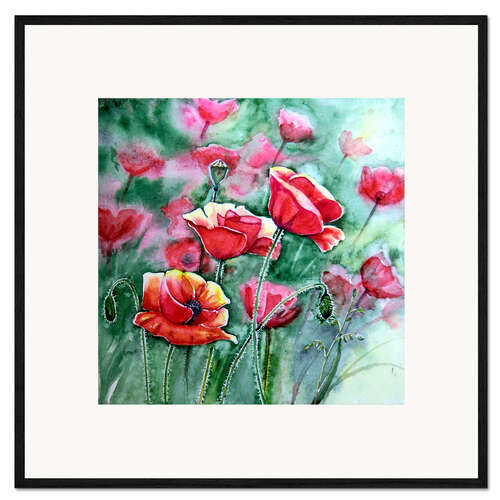 Stampa artistica con cornice Mohn im Gegenlicht