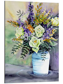 Magnettafel Weiße Rosen im Blumengebinde