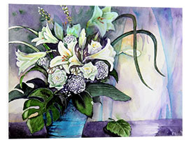Foam board print Weiße Lilien im Blumengebinde