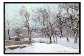 Gerahmter Kunstdruck Schneelandschaft in Louveciennes
