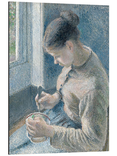 Cuadro de aluminio Young Peasant Woman Drinking Her Cafe au Lait