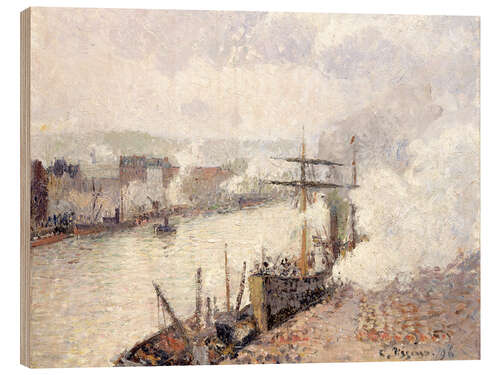 Tableau en bois Bateaux à vapeur dans le Port de Rouen