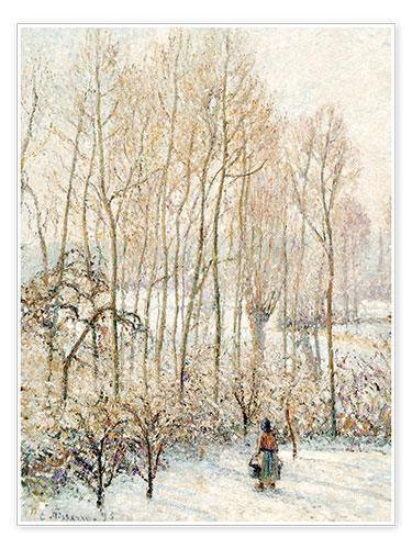 Poster La lumière du soleil du matin sur la neige, Éragny-sur-Epte