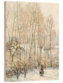 Stampa su legno  Luce del sole al mattino sulla neve - Camille Pissarro