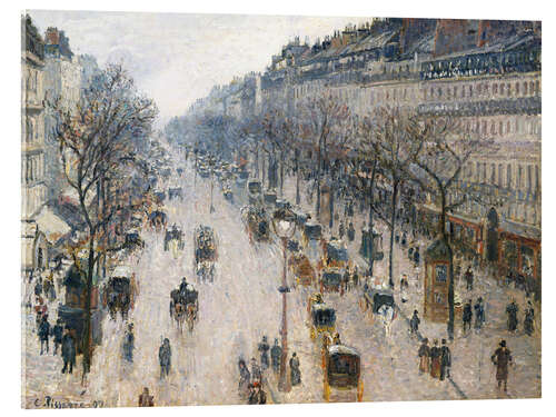 Acrylic print The Boulevard Montmartre on a Winter Morning, 1897