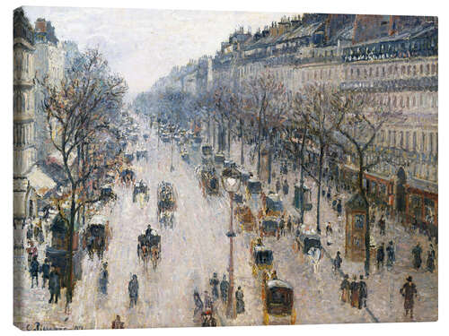 Canvas print The Boulevard Montmartre on a Winter Morning, 1897