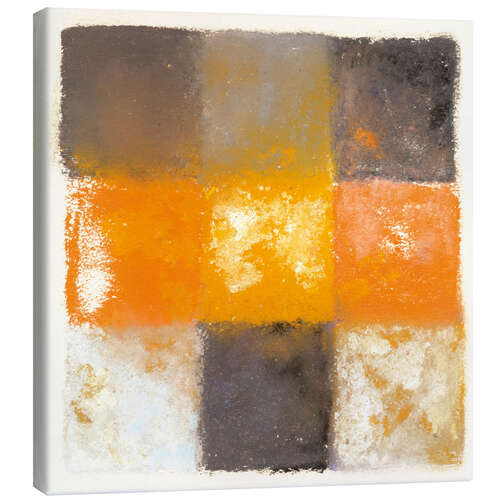 Canvas print Abstraction in white, orange and black