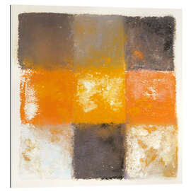 Gallery print Abstraction in white, orange and black